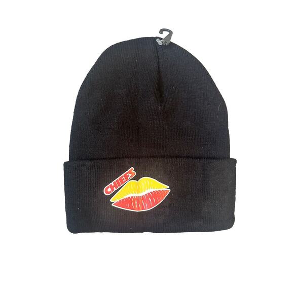 Kansas City Chiefs CUFFED black LINED winter hat cap beanie - Picture 1 of 4